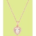 Morganite (5/8 ct) & Diamond Accent Heart Pendant Necklace in 14k Rose Gold