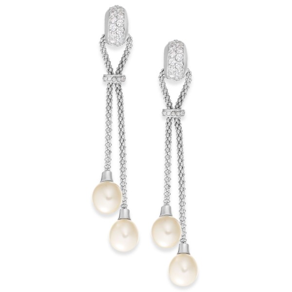 Cubic Zirconia Chain Drop Earrings