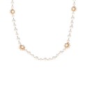 Gold-Tone Imitation Pearl Flower Station Strand Necklace, 42