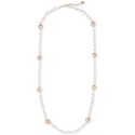 Gold-Tone Imitation Pearl Flower Station Strand Necklace, 42